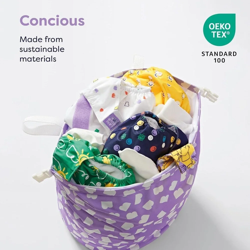 Bambino Mio Large Waterproof Nappy Laundry Storage Wet Bag - Stores 20 Nappies